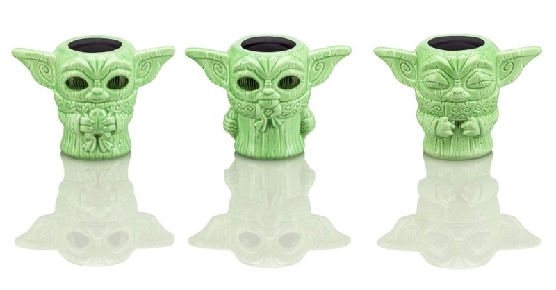 Geeki Tikis Star Wars The Mandalorian The Child Mini Muglets Set of 3-2.5-Ounce Green Ceramic Cup Fun Small Drinking Glass for Coffee, Water, Tea - Perfect Fan Gift - Licensed Merchandise - Image 1